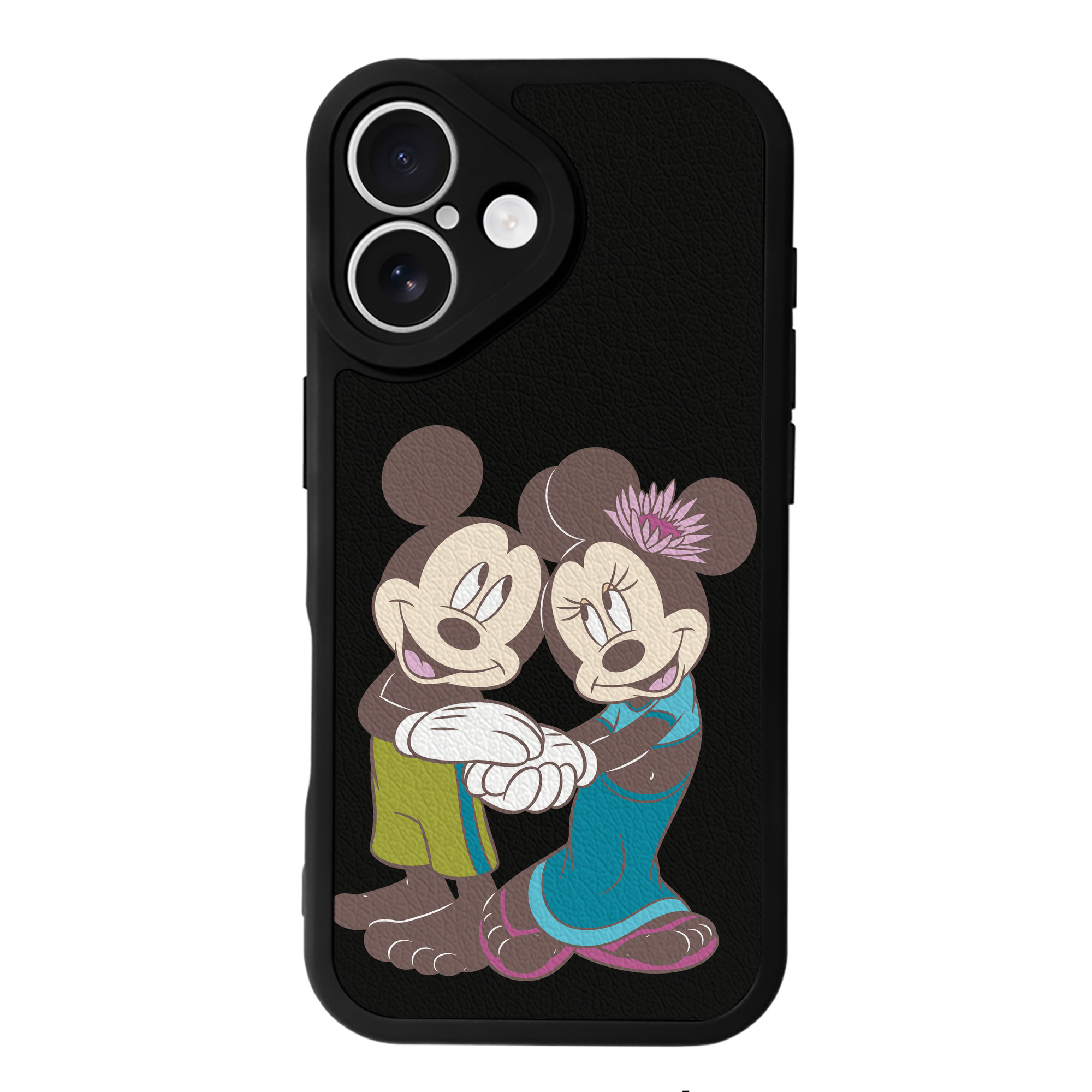 （画像用） ミッキーマウス Mickey Mouse 【iPhone 16シリーズ対応】シリコンスマホケース（レザー調） 材質：シリコン